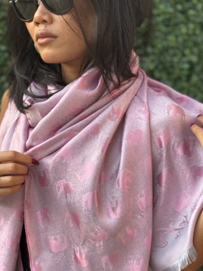 Foulard da donna in seta rosa